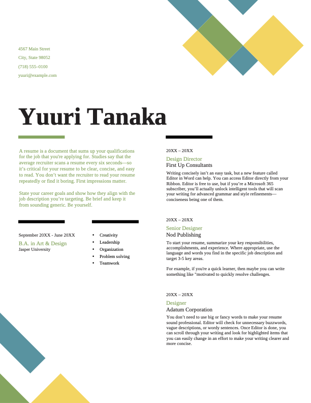 Geometric resume